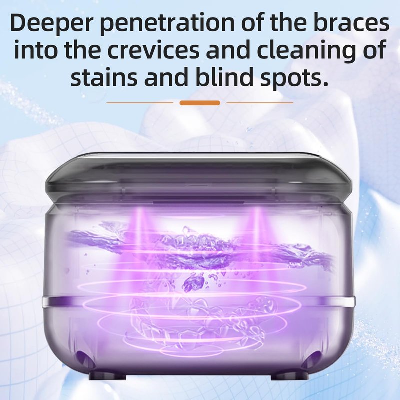 Ultrasonic Retainer Cleaner Machine for Dental Appliances. 2 Cleaning Modes（42khz, 24w，180ml Black,YKL）
