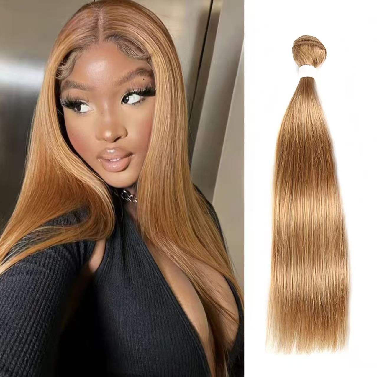 Ijoy 14 Inch Straight Human Hair Bundle - Honey Blonde 10A Brazilian Virgin Hair Extension