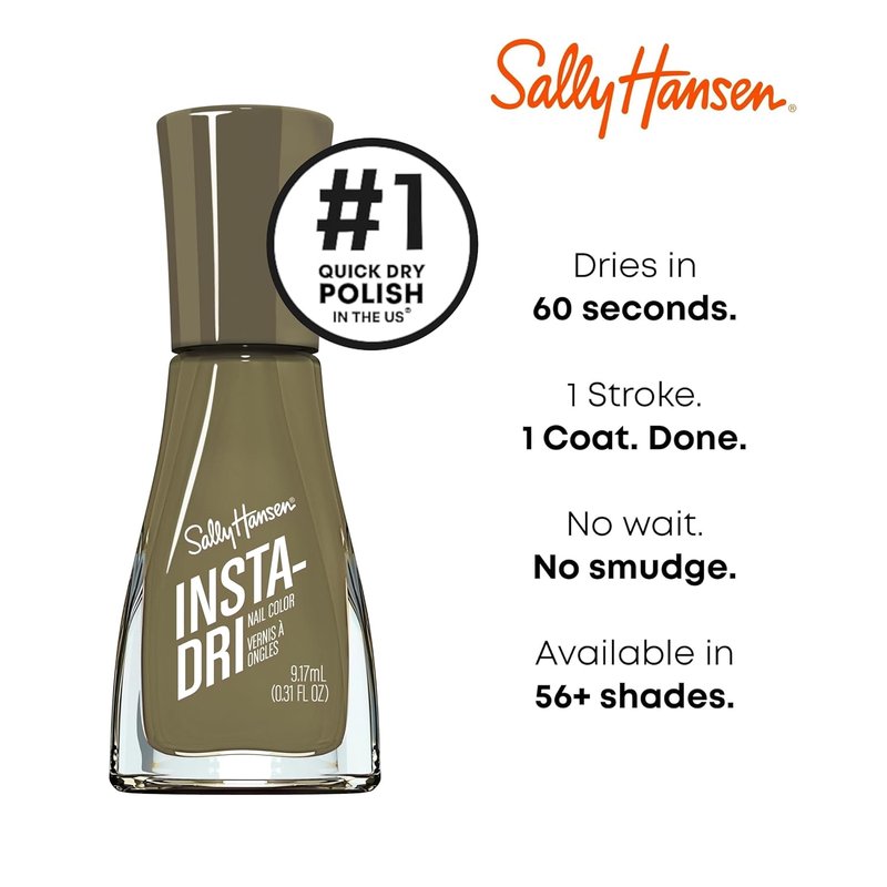 Sally Hansen Insta-Dri Nail Polish - Quick Dry, Streak-Free Shine | Emerald Green | 529 Later Alligator