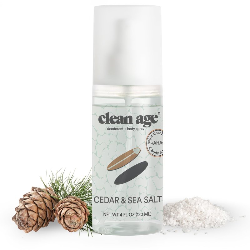 Clean Age - Aluminum Free Deodorant & Body Spray for Whole Body - 3 Pack 4oz ea - Coastal Vibes (Cedar, Oasis and Waves) - Clean Deodorant and Body Spray for Teen Boys and Girls