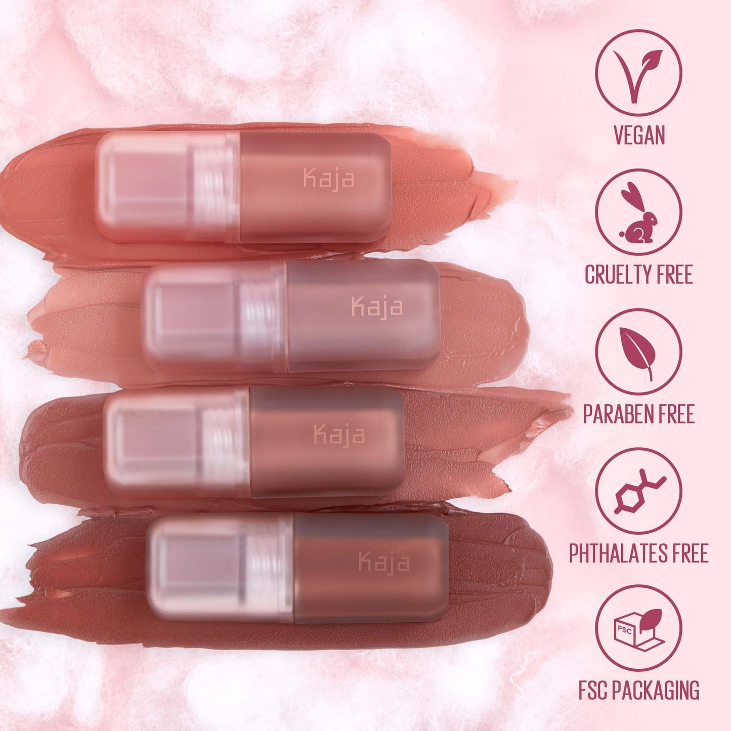 Kaja Multi-purpose Liquid Eyeshadow & Blush - Whipped Dream | with Cotton Seed Oil, 4 Shades, Buildable, Blendable, Airy Semi-matte Finish, 01 Coral Souffle, 0.17 Oz
