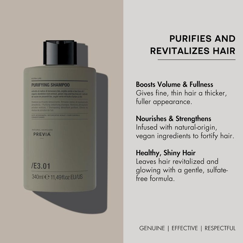 Purifying Shampoo for Scalp Health - Vegan & Sulfate-Free Nourishing Formula | 11.49 oz