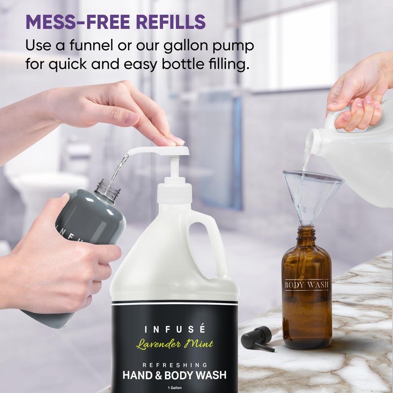 Hand/Body Wash | Infuse Lavender Mint Hotel | 1 Gallon | For Hospitality & Vacation Rentals to Refill Dispensers | (Single Gallon)
