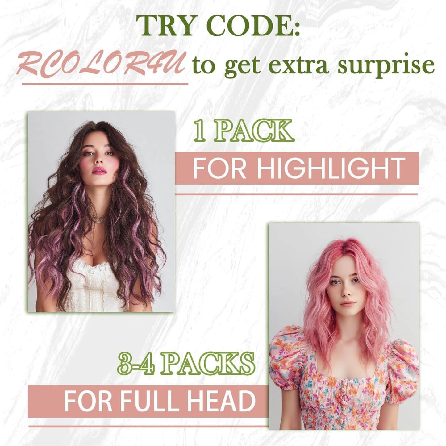 RUNATURE Tape in Hair Extensions Human Hair Light Pink 18 Inch 25g 10pcs