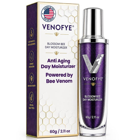 Venofye Blossom Bee Day Moisturizer - Unscented Cream for All Skin Types, Vitamin E Infused, 2.11 Fl Oz