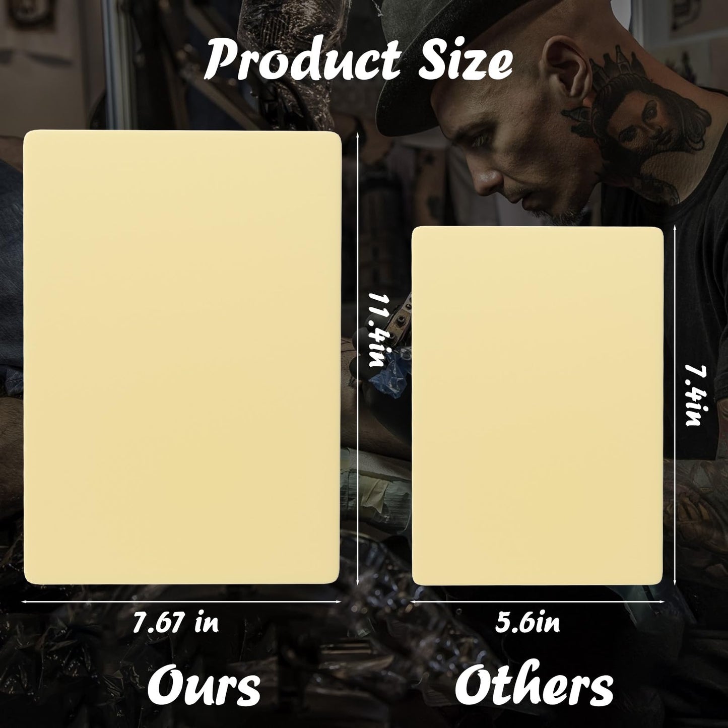 3mm Tattoo Practice Skin, 6Pcs 12x8" 3mm Thick Silicone Fake Skin Blank Double Sides Soft Skin, Tattooing Microblading Eyebrow Lip Practice Sheet for Beginners and Artists (6Pcs I 3mm)