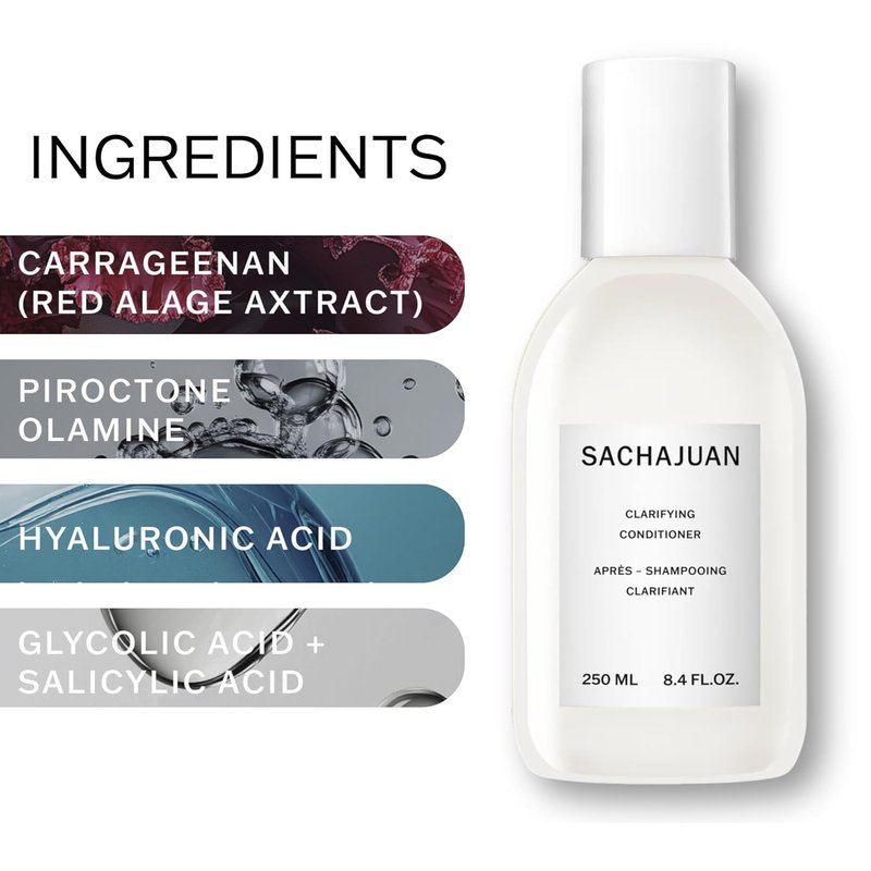 SACHAJUAN Clarifying Conditioner - Lightweight Hydration for Soft, Shiny Hair | Vegan & Sulfate-Free | 250 ml (8.4 fl oz)