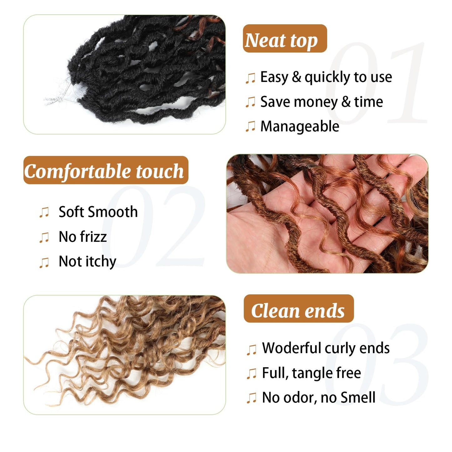Forevery Goddess Locs Crochet Hair 12 Inch Goddess Faux Locs Crochet Hair for Black Women 6 Packs Boho Crochet Locs with Curly Ends T1b/30/27