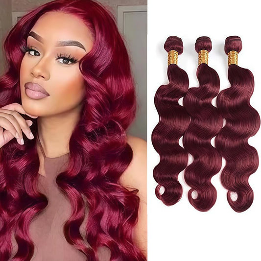 Burgundy Bundles Human Hair 99J Body Wave Bundles 8 10 12 inch Brazilian Hair 3 Bundle Wine Red Virgin Remy Hair Weave 100g Per Bundle