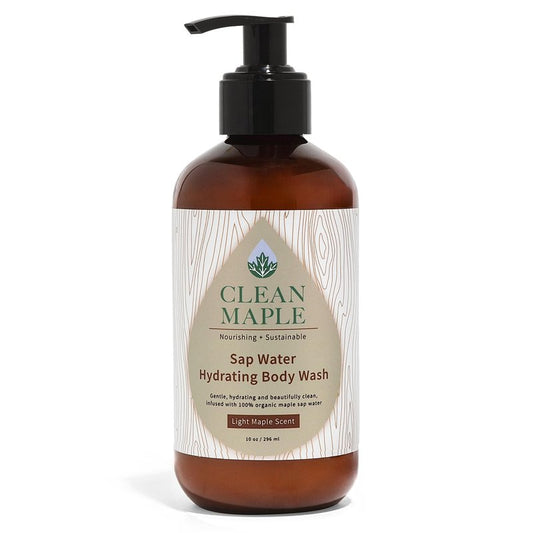 Clean Maple Sap Water Hydrating Body Wash, Light Maple Scent, Nourishing and Sustainable, 10 oz