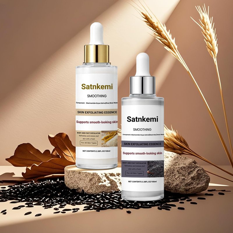 Peel Shot Glow Rice Ampoule Duo - Black Rice Exfoliant with Exfoliating & Hydrating Glow for Face, Body, All Skin Types
