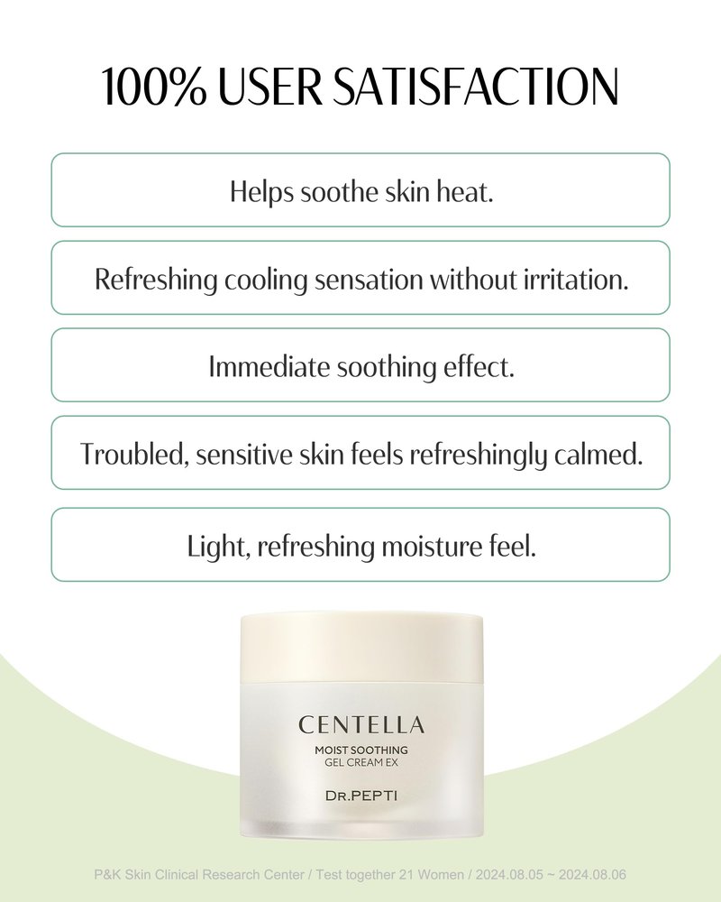 dr.pepti Centella Cooling Gel Cream – 72.5% Centella & 10-Type Hyaluronic Acid – Water-Gel Moisturizer with Soothing Cooler Ex® for Reactive, Sensitive & Post-Retinol Skin, No Pilling, 2.37 fl oz