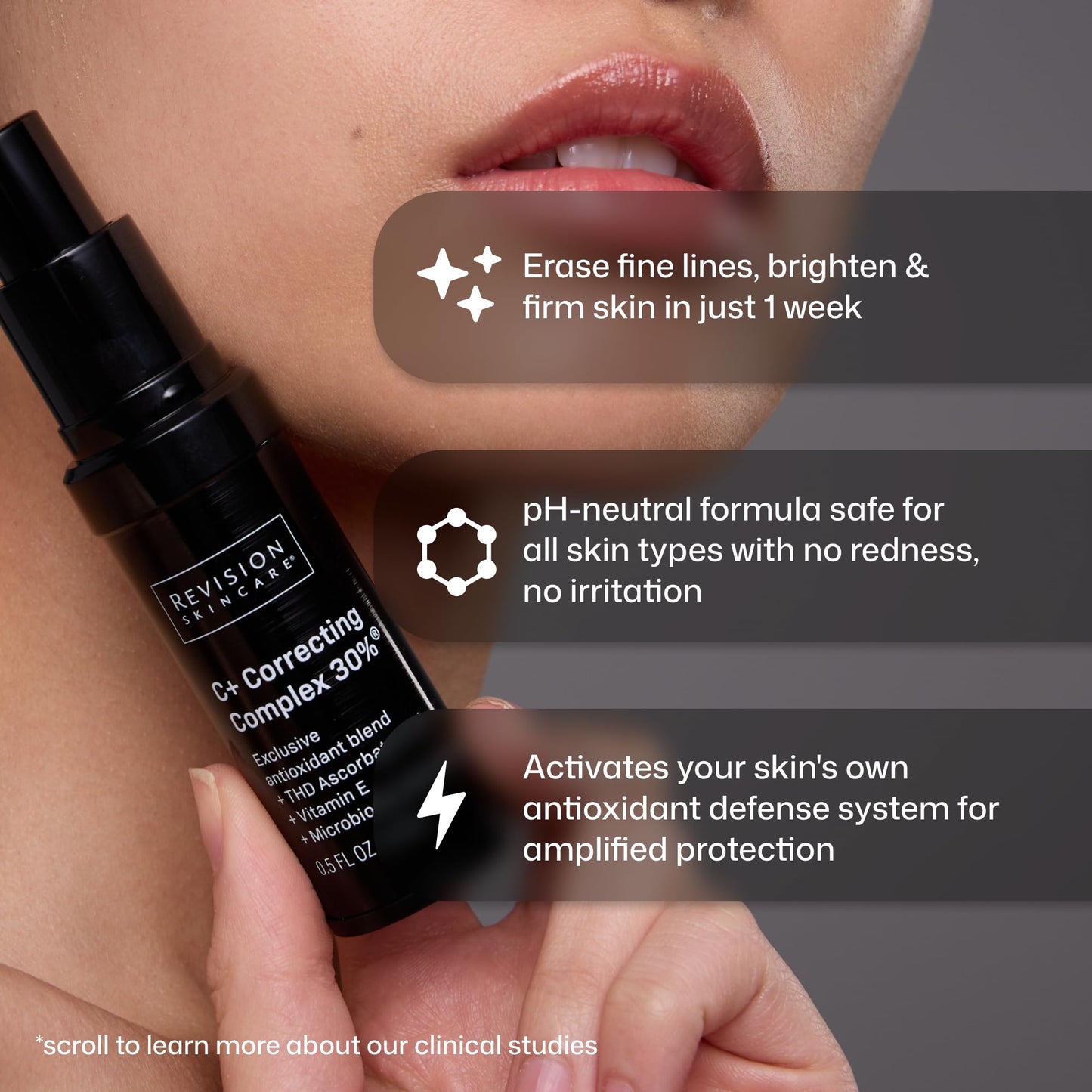 Revision Skincare C+ Correcting Complex 30%®, Anti Aging Antioxidant Blend with Vitamin C, Supports Healthy Skin, 0.5 fl oz