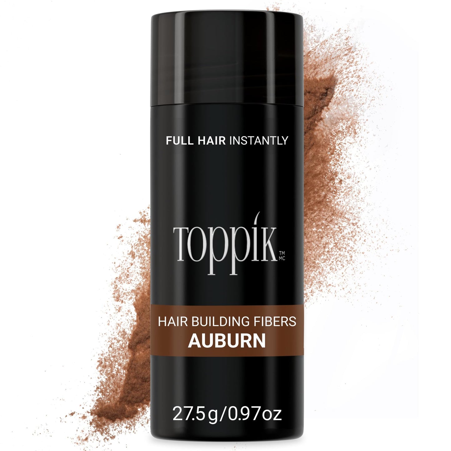 Toppik Hair Building Fibers, Auburn, 27.5g Fill In Fine or Thinning Hair, Instantly Thicker, Fuller Looking, 9 Shades for Men & Women, Keratin Protein Formula