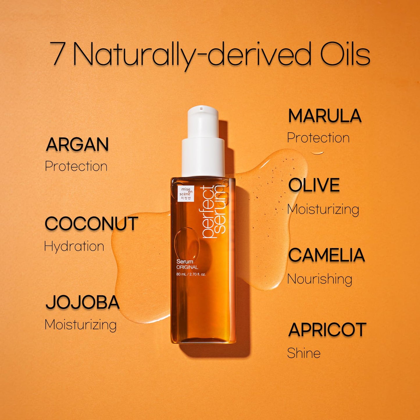 Mise En Scene Original Serum with Shampoo - For Damaged Hair, Nutrient Care With Argan Oil, Containing Jojoba-Seed-Oil For Smooth, Glossy Texture