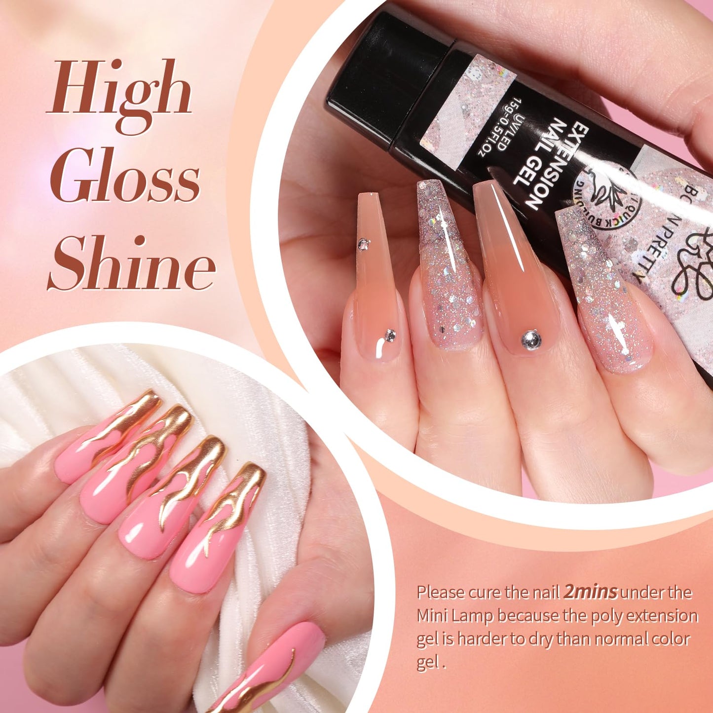 BORN PRETTY Poly Nail Extension Gel Kit with Nail Prep Dehydrate and Bond Primer Set