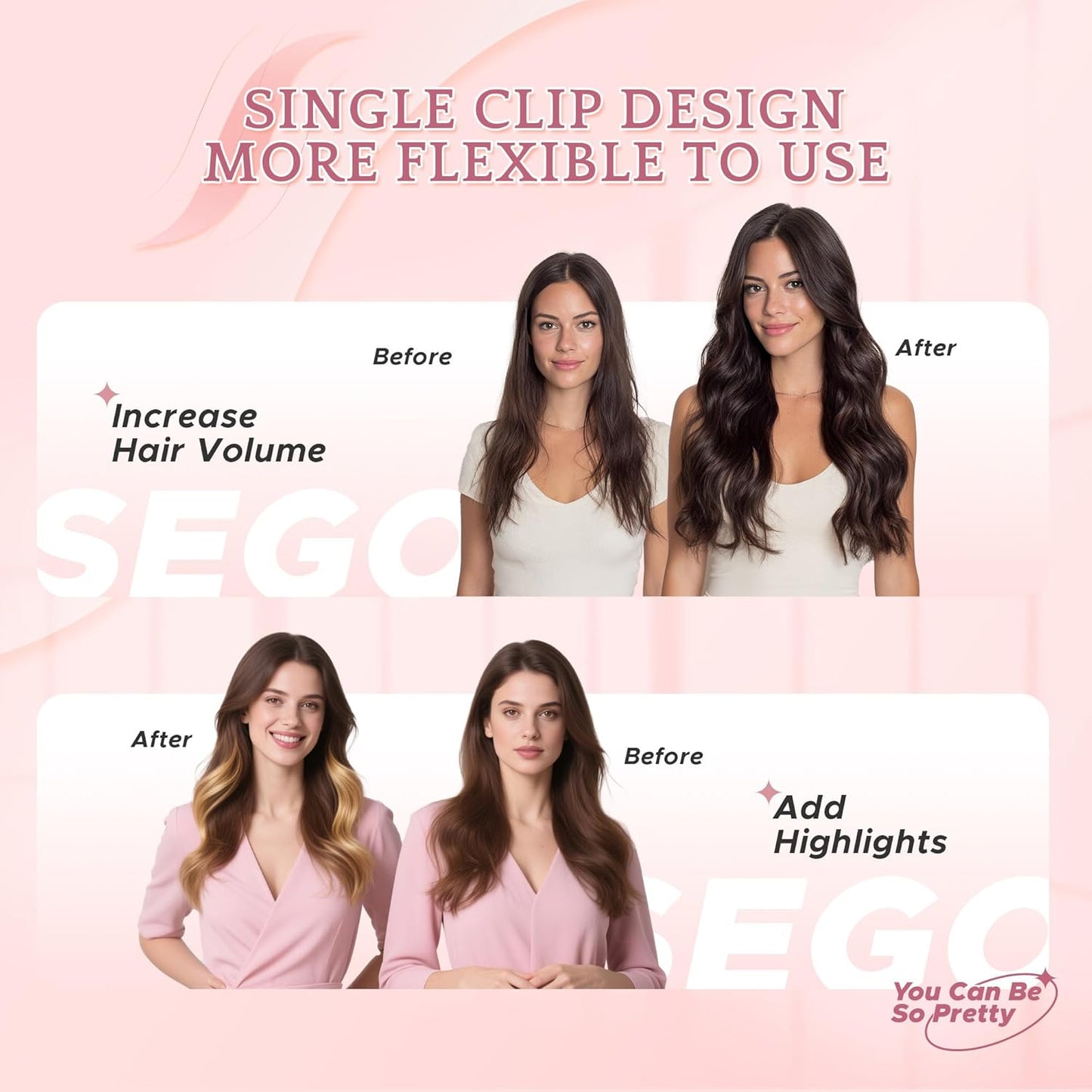 Real Human Hair Clip-In Extensions - 6 Pcs Remy Straight Seamless Hairpieces | 14 Inch #60 Platinum Blonde