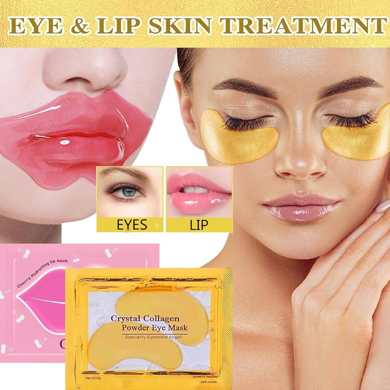 Lip Mask & Eye Mask Set - 30 Pairs Under Eye Patches for Puffy Eyes | Perfect Gift for Women, Teachers & Parties