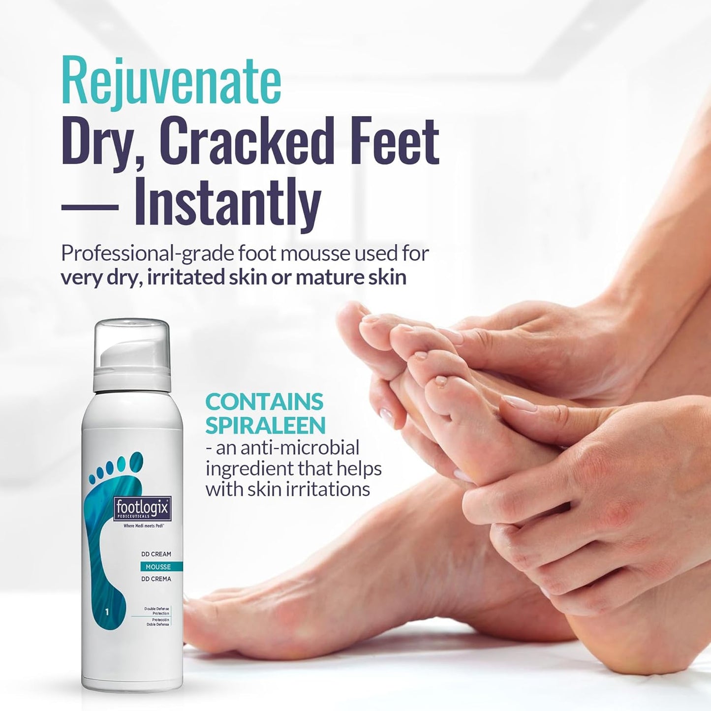 Footlogix DD Cream Mousse - Hydrating Foot Care Treatment | 4.23 Oz