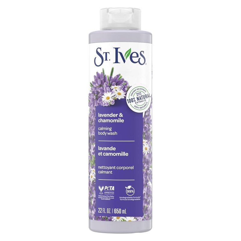 Lavender & Chamomile Body Wash - Calming Natural Extracts, 22oz | Moisturizing Daily Shower Gel