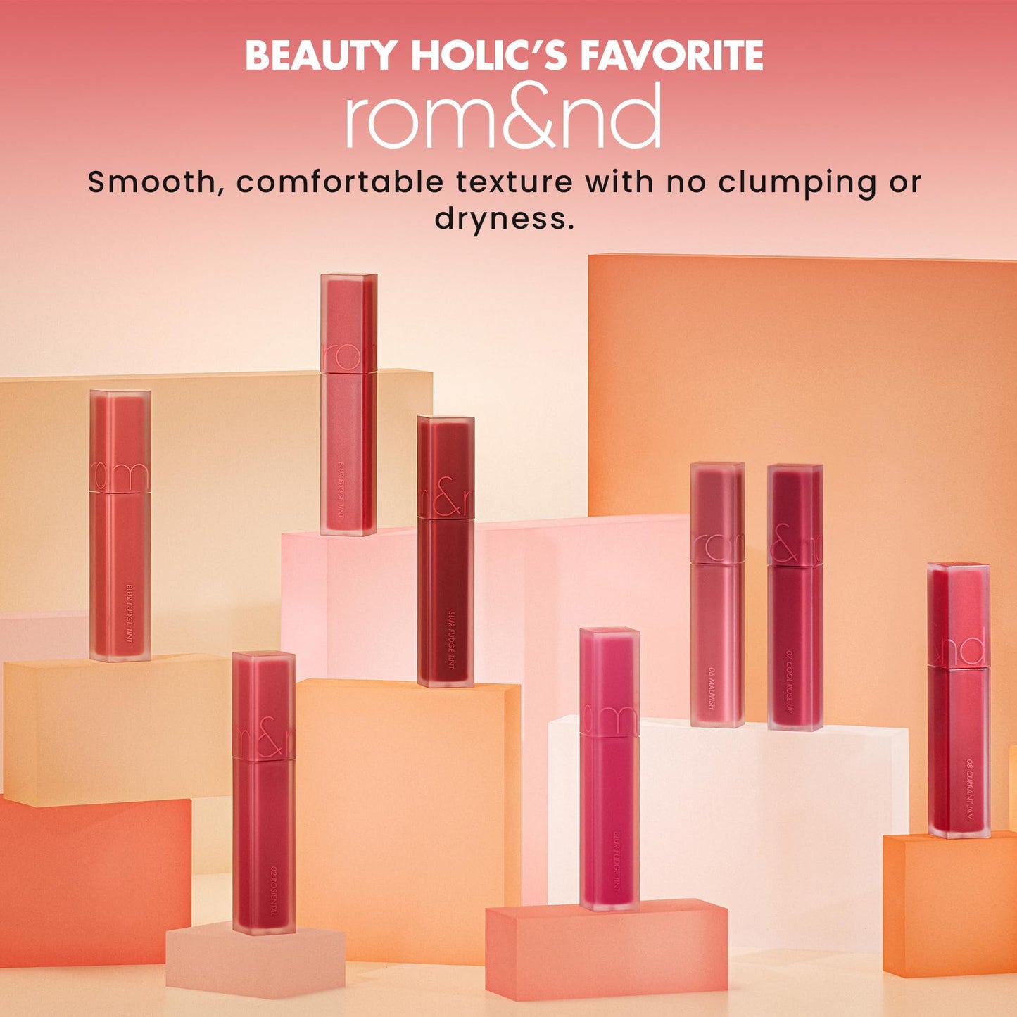 rom&nd BLUR FUDGE TINT 14 UNROSE: Velvety Matte Lip & Cheek Stain | K-Beauty Blurring Effect | Long-Lasting, Non-Drying Cream Formula with Vitamin E