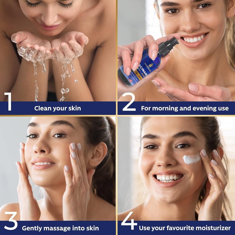 InstaSkincare Niacinamide Serum 8Oz for Face 10% with Zinc 1% Vitamin B3 Brightening Serum for Tone, Texture