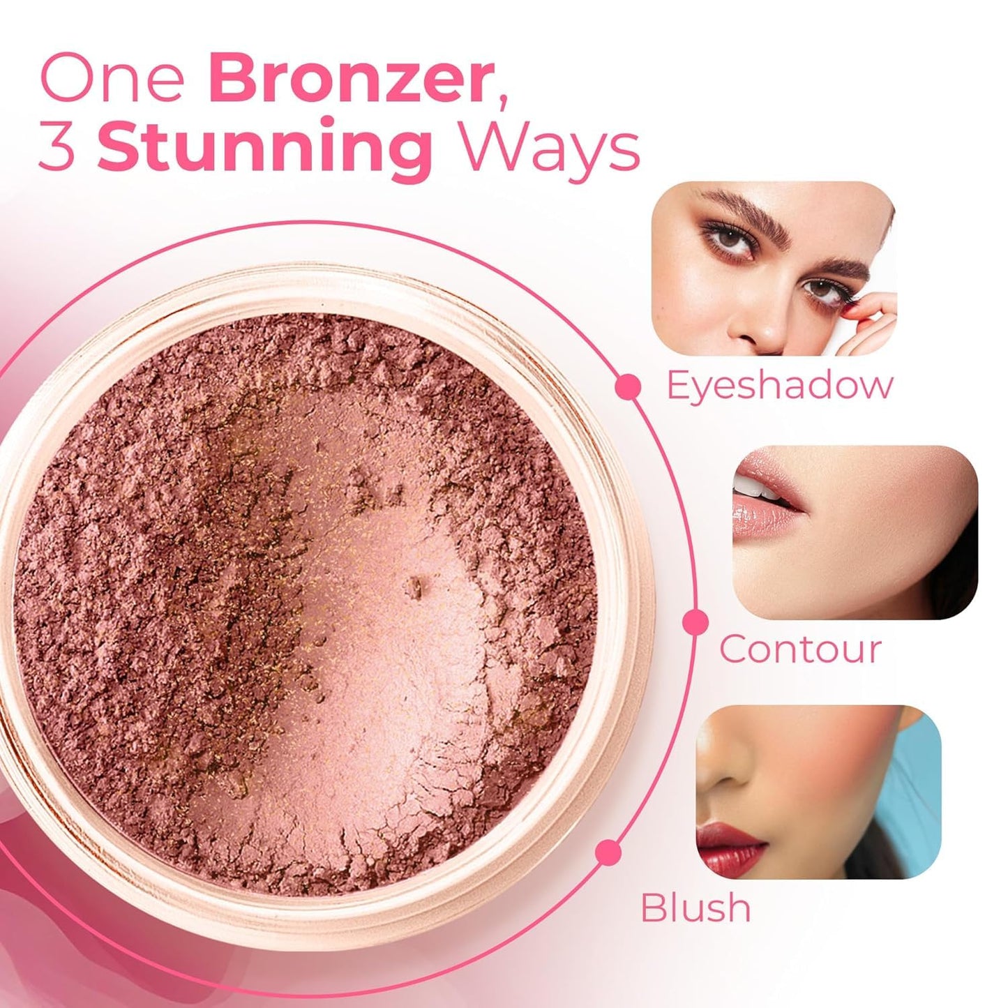STARTER SET Mineral Makeup Kit Bare Skin Sheer Powder Matte Foundation Blush Bronzer Illuminating Veil