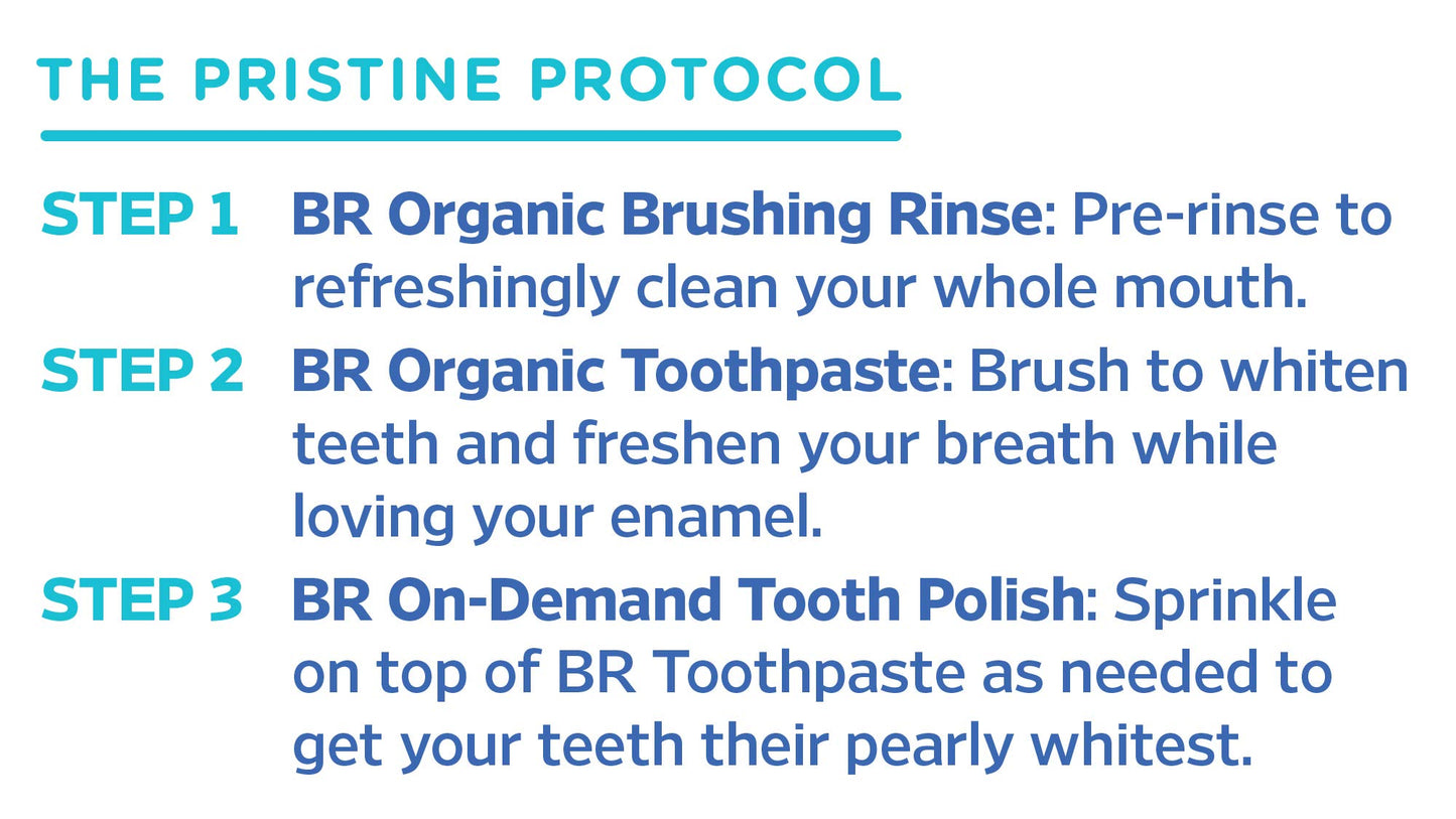Essential Oxygen Pristine Protocol A 3-Step System (1. Rinse 2. Brush 3. Polish) for Your Best Smile Ever, 3 Count, Combo Pack
