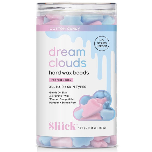 Sliick Hard Wax Beads for Hair Removal, Dream Clouds - DIY At-Home Wax Beads for Face, Body & Sensitive Skin, No-Strip Formula, 16 oz