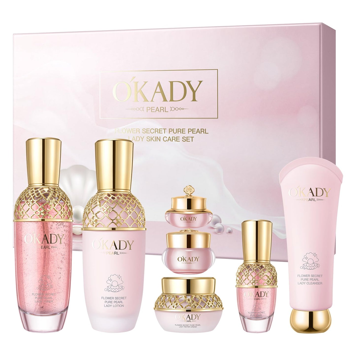 Luxury 7-in-1 Anti-Aging Skin Care Set for Women – Cleanser, Toner, Serum, Eye Cream & Lotion – Hydrating, Firming & Youthful Glow – Perfect Birthday, Mother’s Day & Valentine’s Gift