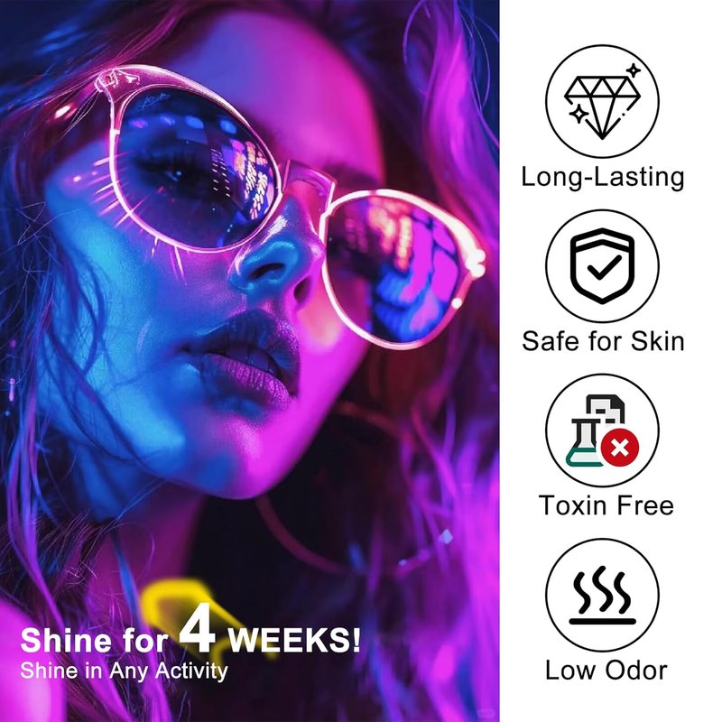 NXJ Halloween Gel Nail Polish Set - 6 Glitter Neon Colors | 10ml Summer Nail Art for DIY Salon & Parties