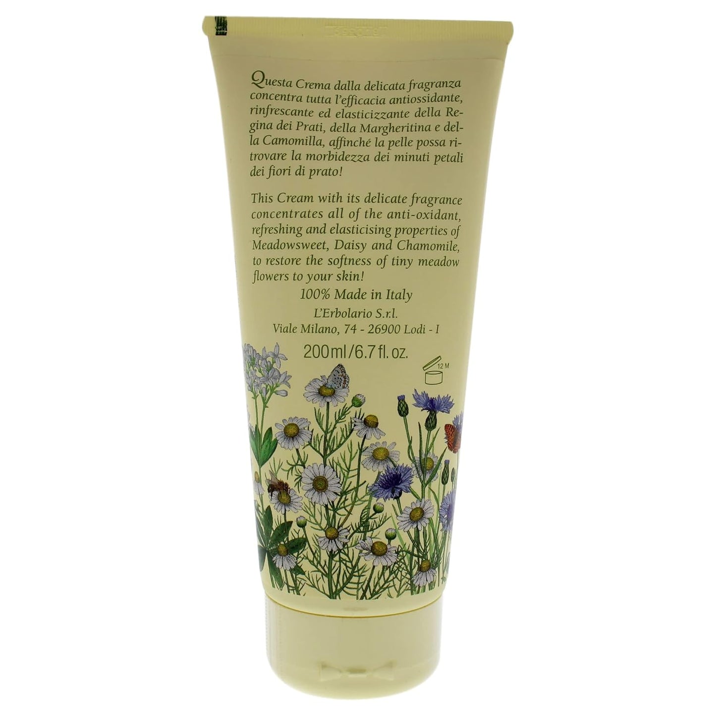 L'Erbolario Body Cream | Moisturizing Floral & Green Scent - Softening Antioxidant Skin Care - 6.7 oz