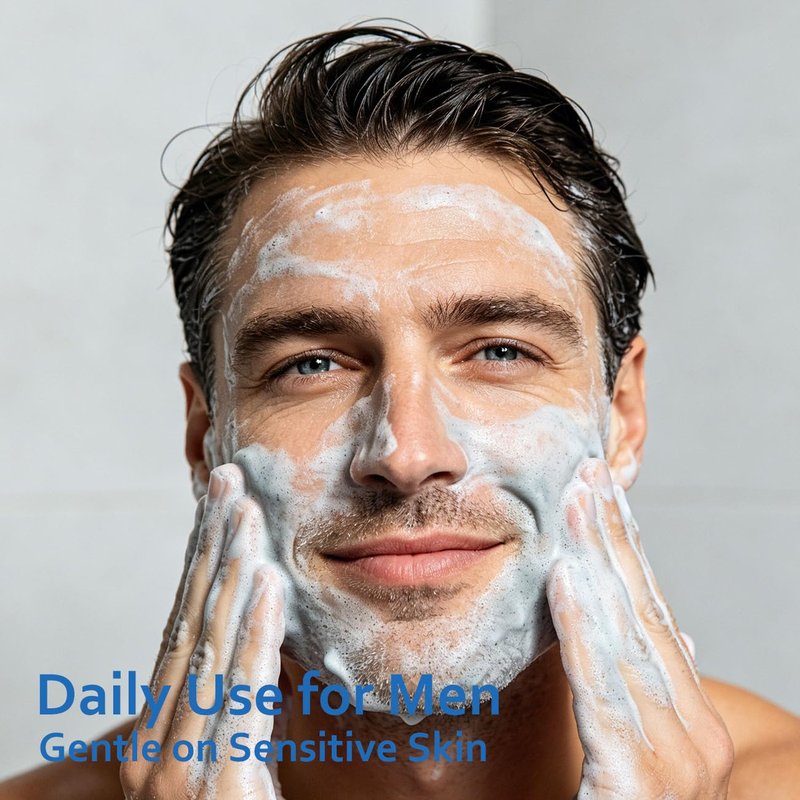 baishilan Men's Oil Control Face Wash, Deep Cleansing Pores & Acne Amino Acid Facial Cleanser, Gentle Moisturizing Non-Tightening Daily Skincare for Men, Suitable for Oily & Sensitive Skin 4.23 Fl Oz