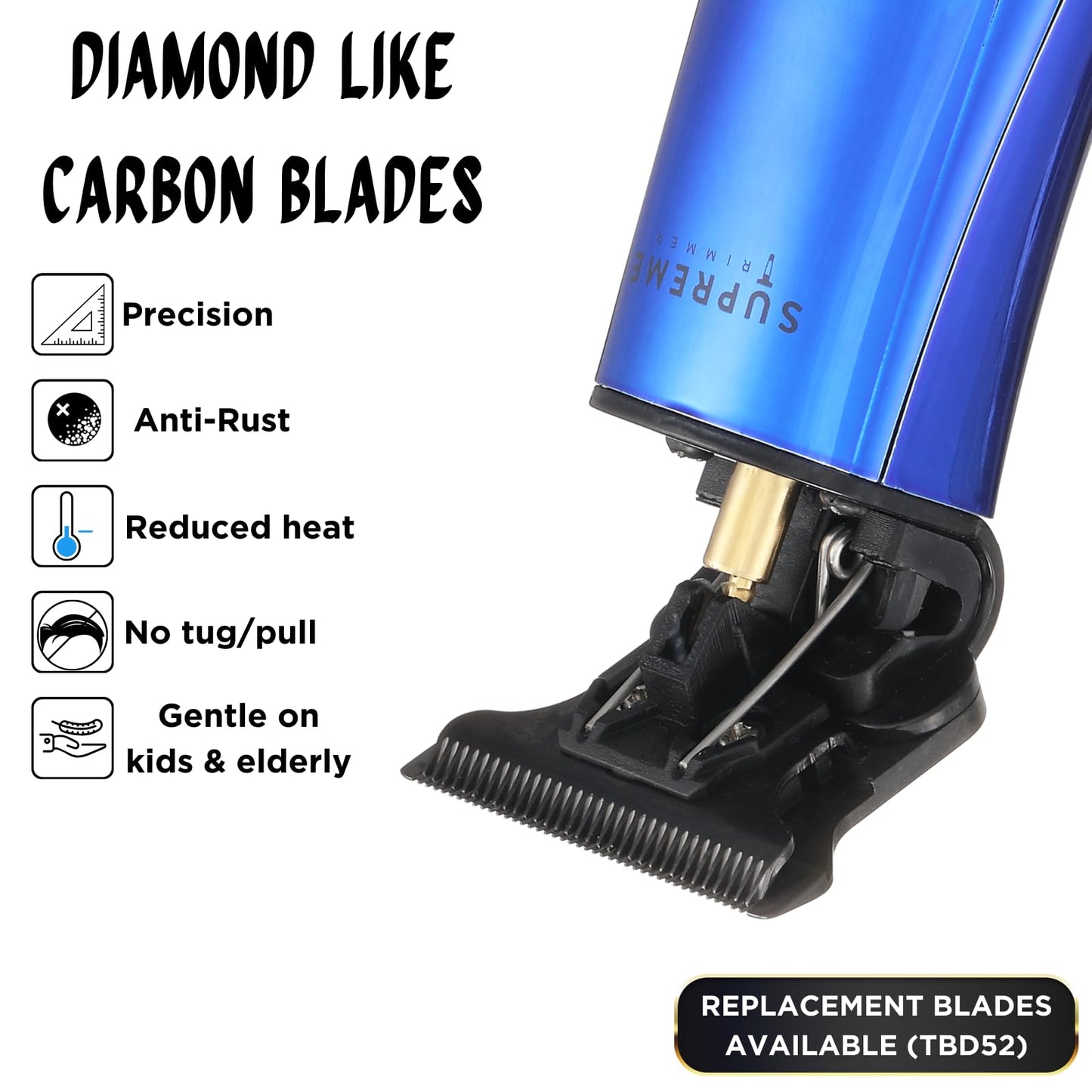Supreme Trimmer Professional T Shaper | Cordless Hair & Beard Liner for Men | Low Noise, Precision Edger Clippers | Ideal for Sensitive Skin, Kids & Elderly | Barber & Home Use