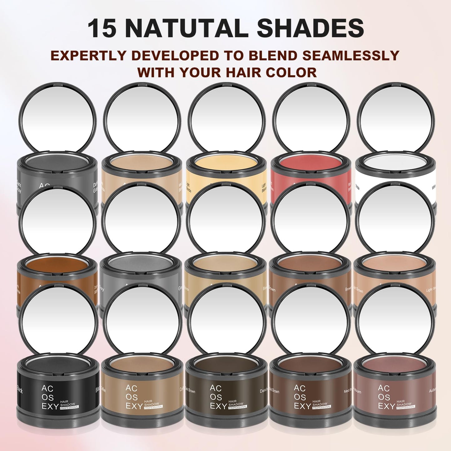 Root Touch Up Hair Powder - Instantly Cover Gray, Thinning Hair and Bald Spots for Men's Beards and Women's Eyebrows, Dark Brown