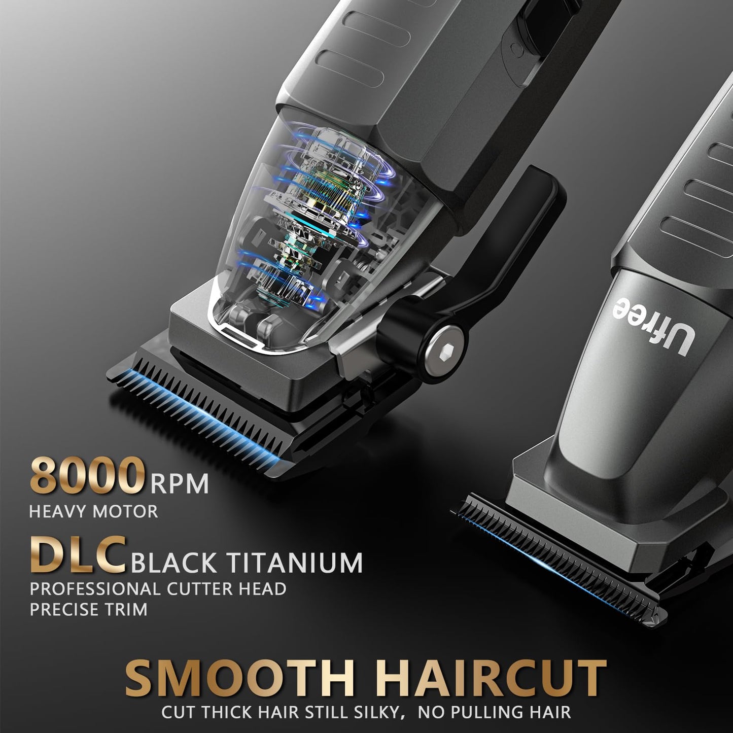 Ufree Cordless Hair Clippers for Men, Professional Barber Clippers Set