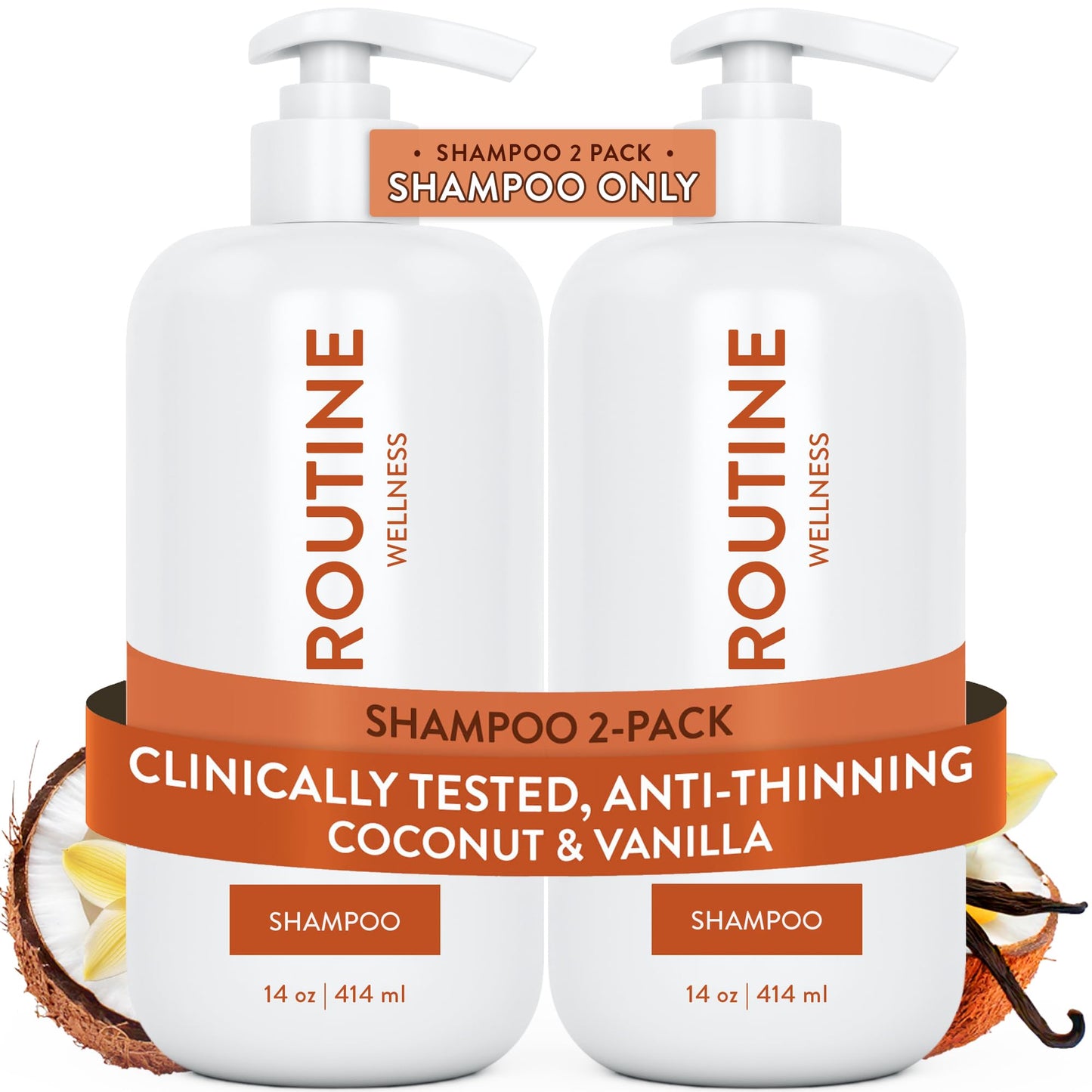 Routine Wellness Anti-Thinning Shampoo - Coconut & Vanilla (Pack of 2)