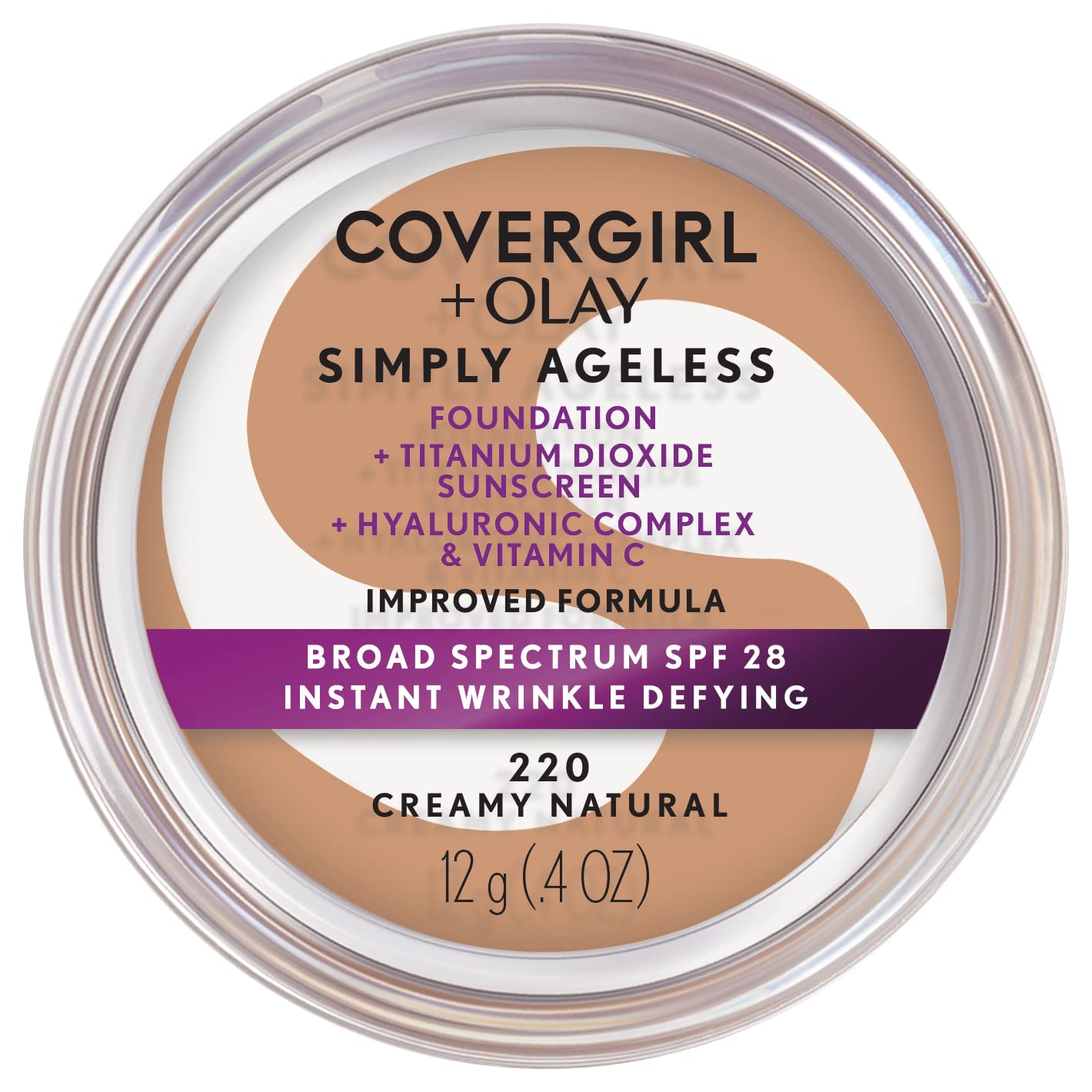 COVERGIRL Simply Ageless Instant Wrinkle-Defying Foundation Bundle - Creamy Natural 0.44 Fl Oz & 245 Warm Beige 0.4 Oz