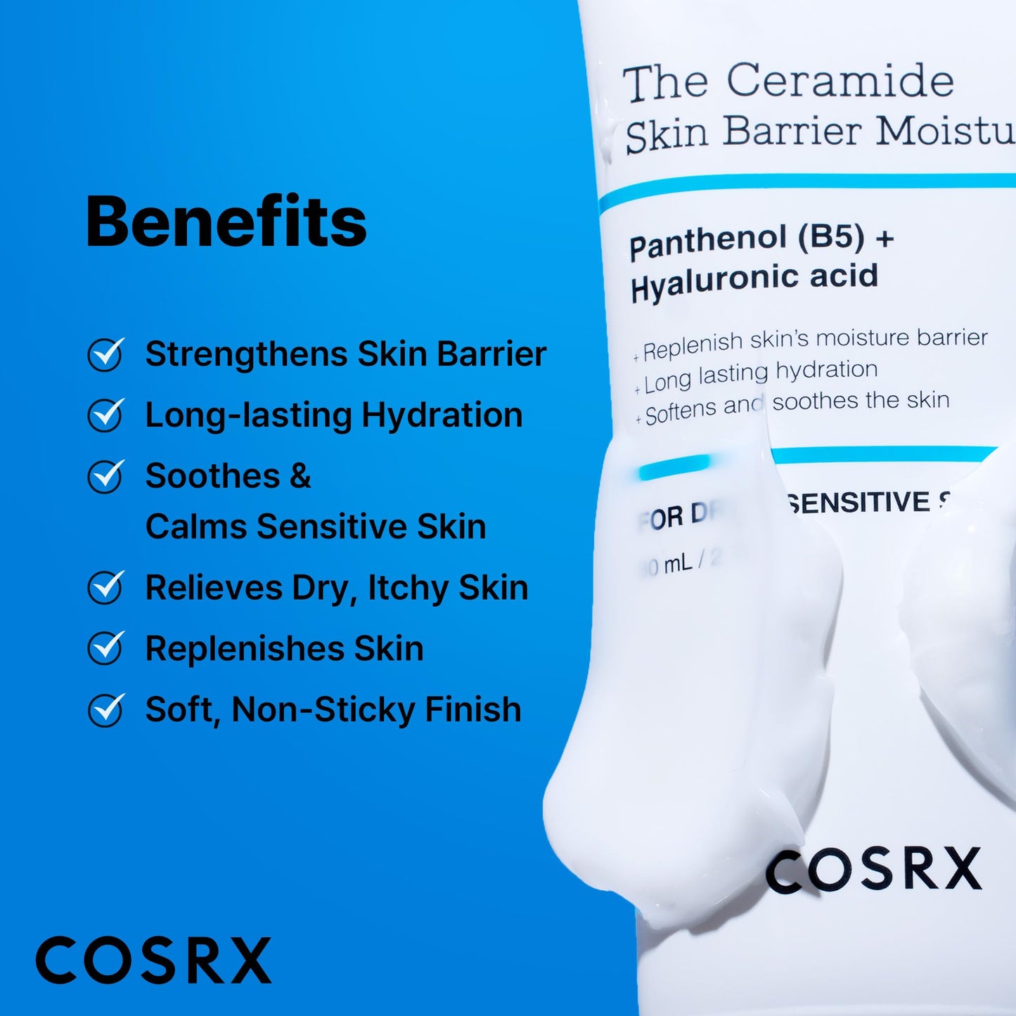 COSRX Ceramide Skin Barrier Moisturizer for Face with 7 Ceramides, Hyaluronic Acid & Panthenol, Barrier Repair Face Cream for Dry & Sensitive Skin, 2.7 oz, Korean Face Moisturizer, Korean Skin Care