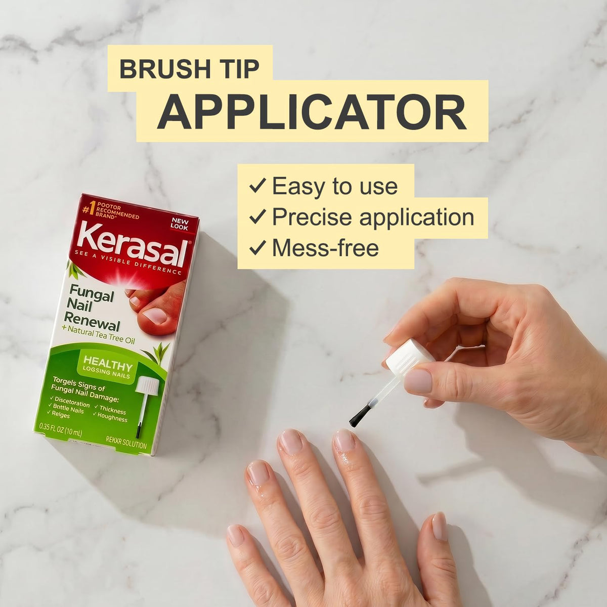 Kerasal Renewal Nail Repair Solution with Tea Tree Oil for Discolored and Damaged Nails, 0.33 Oz (Pack of 1)