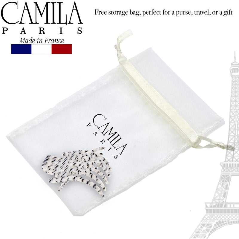 Camila Paris CP3474 French Hair Clip for Women, Hand-Made Hair Side Clips, 3 inch Girls Hair Claw Clips Jaw Fashion Durable Styling Hair Accessories for Women, Strong Hold No Slip Grip, Made in France