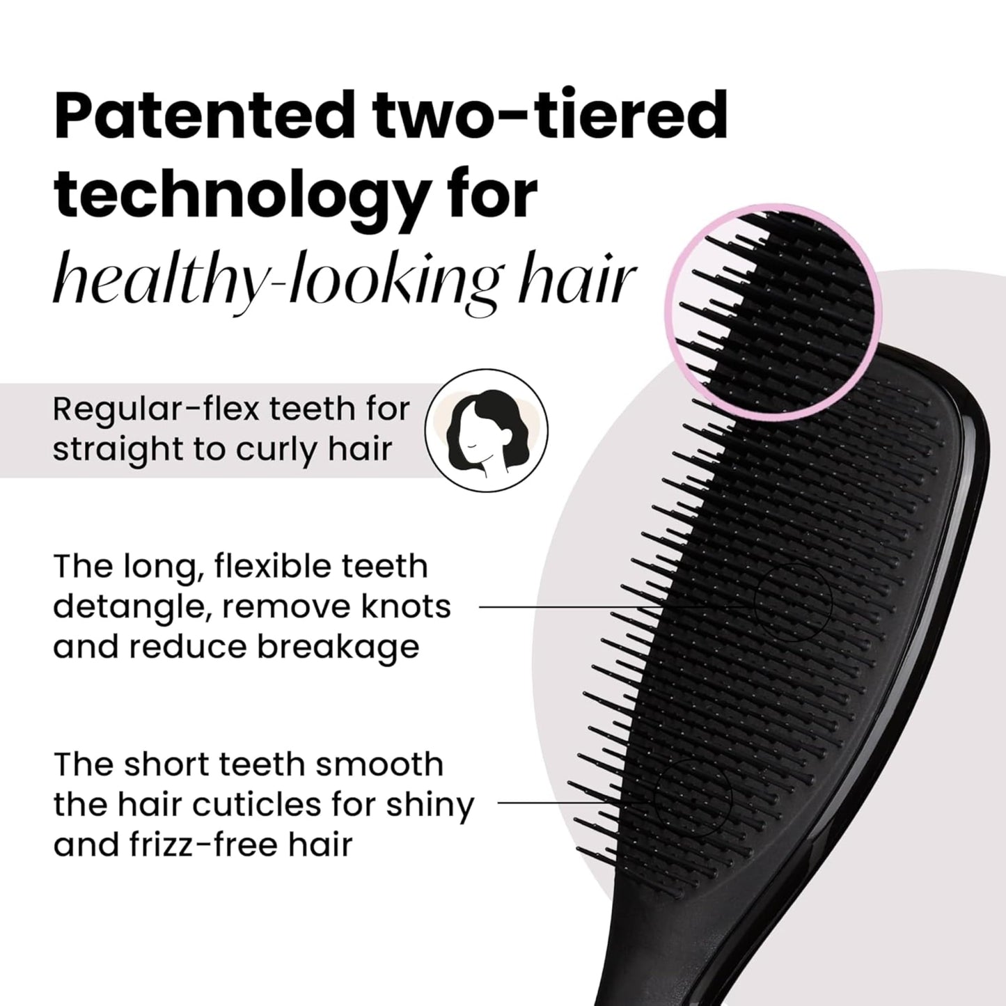 TANGLE TEEZER The Wet Detangler, Liquorice Black, All Hair types, unisex-adult
