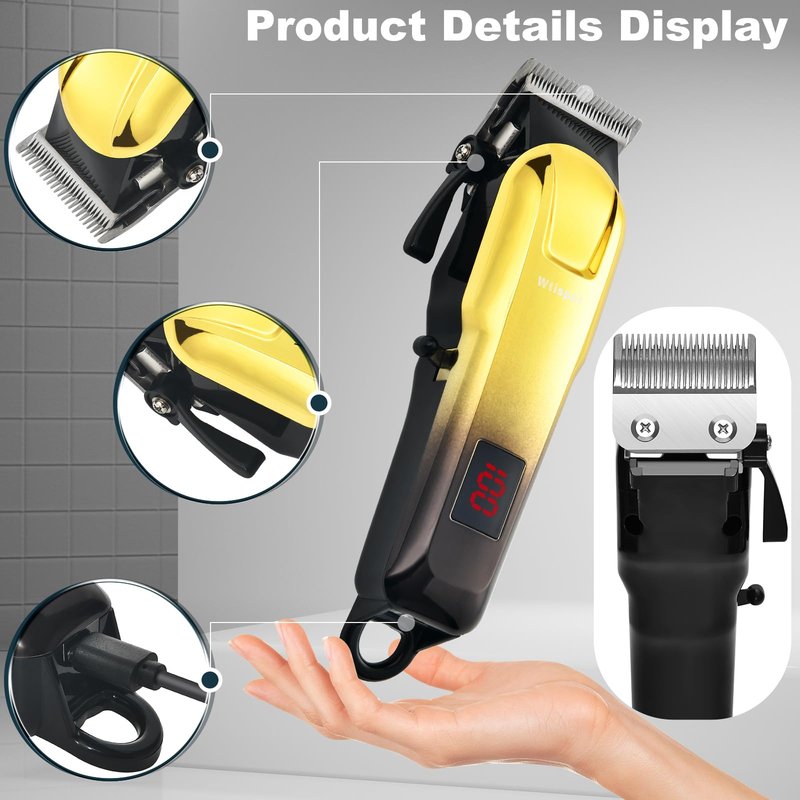 Hair Clippers Set for Men,Hair Clipper Trimmer with LED Display, Professional Cordless Hair Clipper Shaver Beard Trimmer, Hair Cutting Machine for Men, Holiday Gift for Him Father's Day Gift