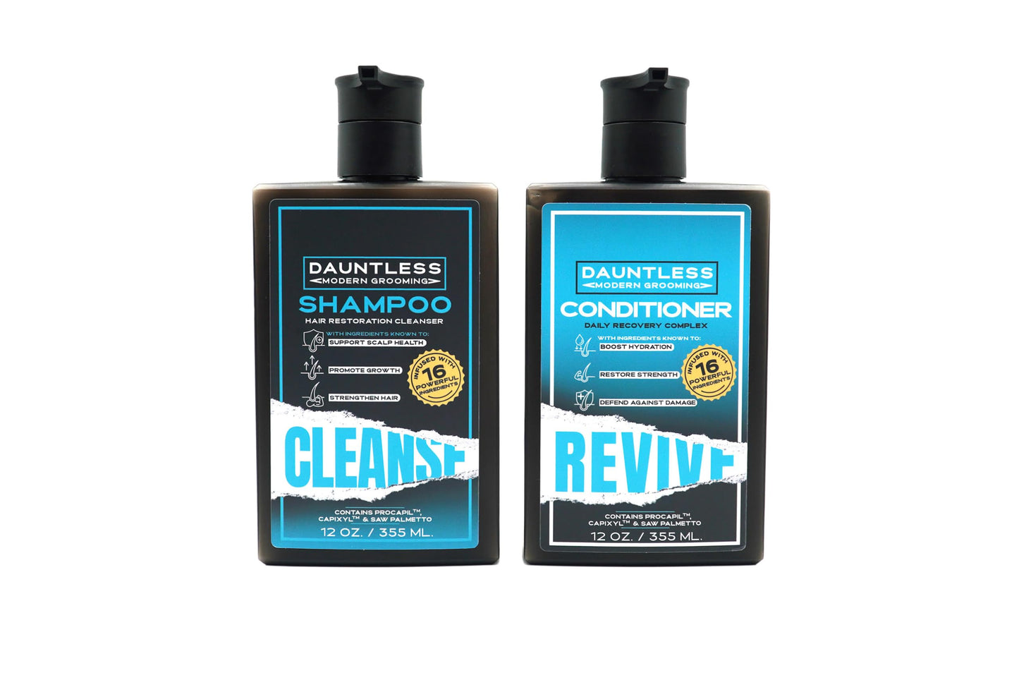 DHT Blocker Shampoo & Conditioner Set – Anti-Hair Loss with Biotin, Saw Palmetto, Procapil, Capixyl – Dual Clay Formula – Sulfate-Free, Vegan, Hydrating Hair Care for Men & Women – 12oz x 2