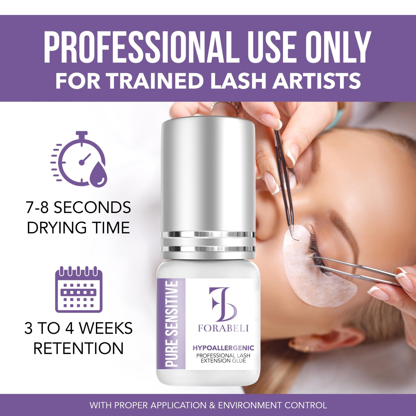 Forabeli Lash Shampoo and Pure Sensitive Lash Extension Glue Bundle - Gently Cleanses Lashes & Removes Makeup - No Fumes, Ideal for Sensitive Eyes - Complete Set for Long-Lasting Eyelash Extensions