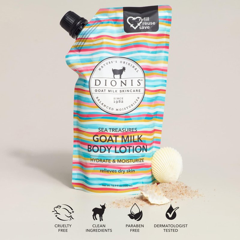 Dionis Sea Treasures Goat Milk Body Lotion Refill Pouch, 20 Fl Oz (Pack of 1)