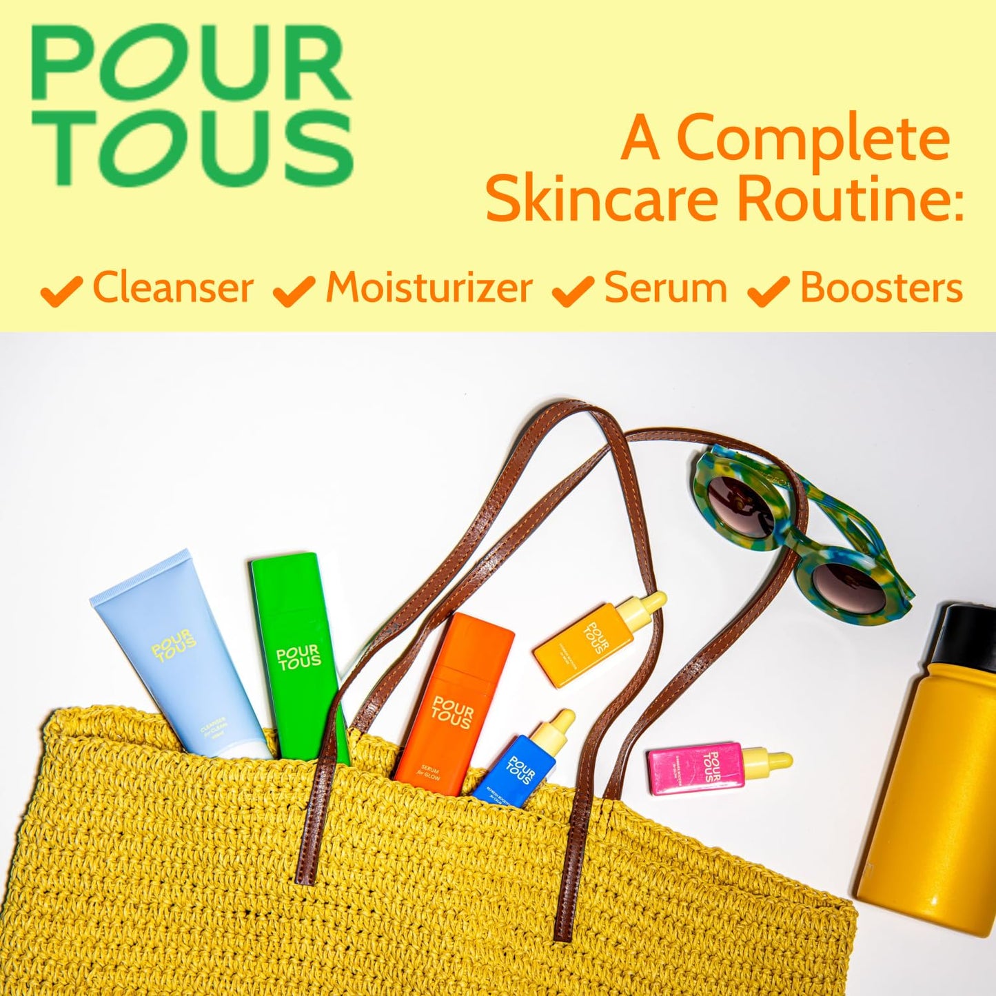 POUR TOUS Base Facial Serum (1 floz) | Lightweight Face Skin Treatment w/Niacinamide & Cucumber | Safe Plant-Based Skincare For Tweens Teen & Young Adult Skin