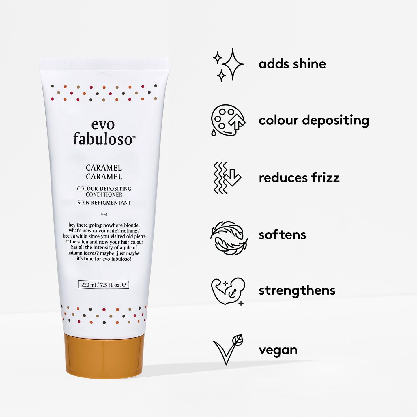 EVO Fabuloso Caramel Color Depositing Conditioner for Blonde Hair - Tones, Nourishes & Adds Shine - 7.4 fl oz