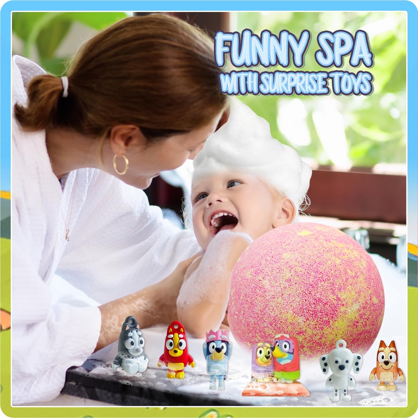 Bath Bombs for Kids: XXL Bath Bombs with Surprise Inside, Organic Bath Bombs Rich in Natural Essential Oils, Kids Bath Gift Set for Dry Skin Moisturize, Summer Party Favors for Kids (6 Pcs)