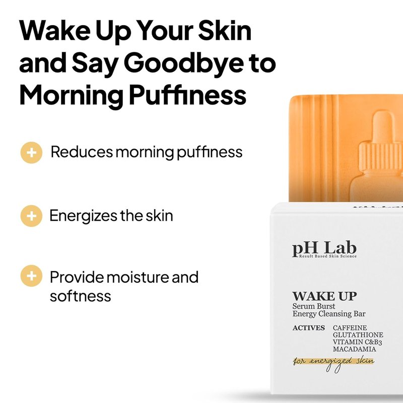 Cleansing Energy Bar with Caffeine & Macadamia Oil - Reduces Morning Puffiness | 1.76 Oz